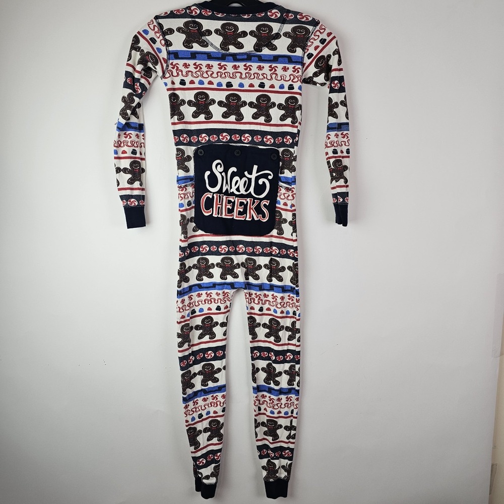 Lazy One Kids Size 8 Pajamas One Piece Cotton Sweet Cheeks Gingerbread Sleepwear